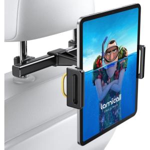 imageLamicall Car Tablet Headrest Holder  Car Back Seat Headrest Tablet Mount Stand for Kids Road Trip Essentials Compatible with 2024 iPad Pro 1113quot Air Mini Galaxy Tab 4713quot Devices BlackBlack