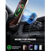 imageLamicall 15W Wireless Car Mount Charger  3in1 Upgraded Intelligent Chip 360 Wireless Car Phone Holder Charger Vent Dashboard Magnetic Car Charger for iPhone 16 Pro Max SilverNEW Upgraded  Silver