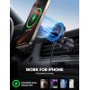 imageLamicall 15W Wireless Car Mount Charger  3in1 Upgraded Intelligent Chip 360 Wireless Car Phone Holder Charger Vent Dashboard Magnetic Car Charger for iPhone 16 Pro Max SilverBlack
