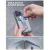 imageLamicall 24oz Light for MagSafe Wallet  Magnetic Phone Stand Slim Faux Leather Grip with 3 Card Holder and Finger Loop Grip for iPhone 15141312 Series Grey