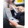 imageLamicall 24oz Light for MagSafe Wallet  Magnetic Phone Stand Slim Faux Leather Grip with 3 Card Holder and Finger Loop Grip for iPhone 15141312 Series Grey