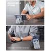 imageLamicall 24oz Light for MagSafe Wallet  Magnetic Phone Stand Slim Faux Leather Grip with 3 Card Holder and Finger Loop Grip for iPhone 15141312 Series Grey