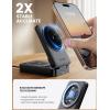 imageLamicall 3 in 1 Charging Station for Apple  Foldable Wireless Charger Stand for MagSafe Portable Travel Wireless Charger Station for Multiple Devices for iPhone 16 15 14 13 Apple Watch AirPodsBlack
