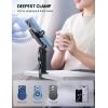 imageLamicall Airplane Phone Holder Mount  2024 Wider Clamp Travel Essentials with Screw Adjustment Tool  Plane Phone Holder Stand for Flying Desk Home Long Flight Must Haves Accessories for Women MenBlack