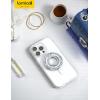 imageLamicall Magnetic Phone Ring for MagSafe Grip  2025 Super Magnet Stylish Twinkle Ring Holder Stand with Upgrade Gear Hinge Mag Safe Accessory for iPhone 16 15 14 13 Pro Max Plus Glitter SilverPretty Silver