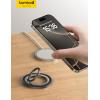imageLamicall Magnetic Phone Ring for MagSafe Grip  2025 Super Magnet Stylish Twinkle Ring Holder Stand with Upgrade Gear Hinge Mag Safe Accessory for iPhone 16 15 14 13 Pro Max Plus Glitter SilverCrystal Black