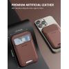 imageLamicall Magnetic Phone Stand  Slim Faux Leather Grip for Apple MagSafe Wallet Magnet 3 Cards Holder Finger Loop Grip for iPhone 15141312 Series BlackBrown Red