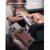 imageLamicall Magnetic Phone Stand  Slim Faux Leather Grip for Apple MagSafe Wallet Magnet 3 Cards Holder Finger Loop Grip for iPhone 15141312 Series BlackBrown Red