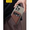 imageLamicall Magnetic Phone Stand  Slim Faux Leather Grip for Apple MagSafe Wallet Magnet 3 Cards Holder Finger Loop Grip for iPhone 15141312 Series BlackBrown Red