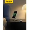 imageLamicall Phone Stand for Apple MagSafe Charger Not Fits 2024 Ver  Dual Hinge Collapsible Adjustable Charging Holder Dock for Desk Nightstand Fit for Airpods iPhone 16151413 SeriesOnly StandFor 15W Charger Old Version