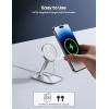imageLamicall Phone Stand for Apple MagSafe Charger Not Fits 2024 Ver  Dual Hinge Collapsible Adjustable Charging Holder Dock for Desk Nightstand Fit for Airpods iPhone 16151413 SeriesOnly StandFor 15W Charger Old Version