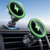 imageLamicall 15W Wireless Car Mount Charger  3in1 Upgraded Intelligent Chip 360 Wireless Car Phone Holder Charger Vent Dashboard Magnetic Car Charger for iPhone 16 Pro Max SilverBlack