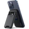 imageLamicall 23oz Light for Magsafe Wallet Stand  Slim Phone 3 Cards Holder Adjustable Leather Apple iPhone Wallet Stand Magnetic for iPhone 15141312 Series Not for Mini Mag Safe AccessoriesBlack
