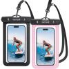 imageLamicall 2PCS Waterproof Phone Pouch Floating  Soft 3D Seamless Design IPX8 Water Proof Cell Phone Case for Beach Protector for iPhone 47quot Devices Dry Bag Beach Essentials for Cruise TravelBlack  Pink