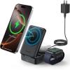 imageLamicall 3in1 Charging Station for MagSafe  Foldable Wireless Charger Stand for iPhone 16 Travel Charger Station for Apple Multiple Devices for iPhone 15 14 13 Apple Watch AirPods