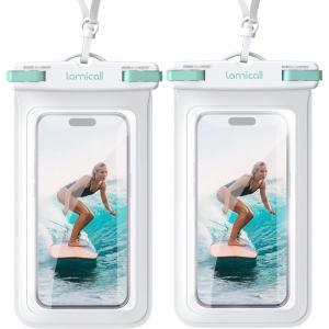 imageLamicall 2PCS Waterproof Phone Pouch Floating  Soft 3D Seamless Design IPX8 Water Proof Cell Phone Case for Beach Protector for iPhone 47quot Devices Dry Bag Beach Essentials for Cruise TravelSky White7