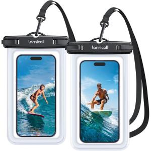 imageLamicall 2PCS Waterproof Phone Pouch Floating  Soft 3D Seamless Design IPX8 Water Proof Cell Phone Case for Beach Protector for iPhone 47quot Devices Dry Bag Beach Essentials for Cruise TravelTransparent7