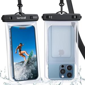 imageLamicall 2PCS Waterproof Phone Pouch Floating  Soft 3D Seamless Design IPX8 Water Proof Cell Phone Case for Beach Protector for iPhone 47quot Devices Dry Bag Beach Essentials for Cruise TravelFloat white
