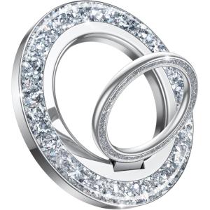 imageLamicall Magnetic Phone Ring for MagSafe Grip  2025 Super Magnet Stylish Twinkle Ring Holder Stand with Upgrade Gear Hinge Mag Safe Accessory for iPhone 16 15 14 13 Pro Max Plus Glitter SilverPretty Silver