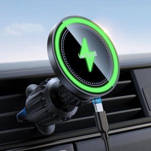 imageLamicall for MagSafe Car Mount Charger  2025 Ultra Magnet 15W Wireless Car Phone Holder Charger  HandsFree Magnetic Phone Holders for Your Car Vent for iPhone 16 15 14 13 Pro Max Mag Safe CaseBlack