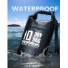 imageLamicall Dry Bag Waterproof Backpack  Zippered Pocket 10L20L Roll Top Waterproof Bag with Water proof Phone Case Floatable Drybag for Swimming Boating Kayaking Camping BeachBlack