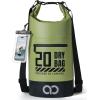 imageLamicall Dry Bag Waterproof Backpack  Zippered Pocket 10L20L Roll Top Waterproof Bag with Water proof Phone Case Floatable Drybag for Swimming Boating Kayaking Camping BeachOlive Green