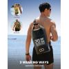 imageLamicall Dry Bag Waterproof Backpack  Zippered Pocket 10L20L Roll Top Waterproof Bag with Water proof Phone Case Floatable Drybag for Swimming Boating Kayaking Camping BeachBlack