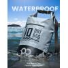 imageLamicall Dry Bag Waterproof Backpack  Zippered Pocket 10L20L Roll Top Waterproof Bag with Water proof Phone Case Floatable Drybag for Swimming Boating Kayaking Camping BeachBlueish Gray