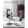 imageLamicall Headphone Stand Desktop Headset Holder  Desk Earphone Stand for All Headsets Such as Airpods Max HyperX Gaming Headphones BeatsSennheiser Music Headphones  BlackBlack