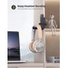 imageLamicall Headphone Stand Headset Hanger  360 Degree Rotation Earphone Hook Holder Mount Table Headphone Stand with Cable Organizer Gaming Headset Clamp for HyperX Razer Sony Sennheiser  BlackBlack