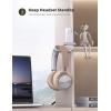 imageLamicall Headphone Stand Headset Hanger  360 Degree Rotation Earphone Hook Holder Mount Table Headphone Stand with Cable Organizer Gaming Headset Clamp for HyperX Razer Sony Sennheiser  BlackWhite