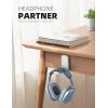 imageLamicall Headphone Stand Sticky Headset Hanger  Adhesive Headphone Holder Hook Mount Headset Stand Holder Clip Under Desk Earphone Clamp for Airpods Max HyperX Sennheiser BlackWhite  One Pack