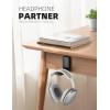 imageLamicall Headphone Stand Sticky Headset Hanger  Adhesive Headphone Holder Hook Mount Headset Stand Holder Clip Under Desk Earphone Clamp for Airpods Max HyperX Sennheiser BlackBlack  One Pack