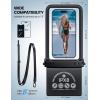 imageLamicall Waterproof Phone Pouch Case  Double Space IPX8 Water Proof Cell Phone Dry Bag with Lanyard Beach Cruise Ship Essentials for iPhone 16 15 14 13 Pro Max Galaxy S25 S24 475quot BlackBlack