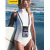 imageLamicall Waterproof Phone Pouch Case  Double Space IPX8 Water Proof Cell Phone Dry Bag with Lanyard Beach Cruise Ship Essentials for iPhone 16 15 14 13 Pro Max Galaxy S25 S24 475quot BlackBlack