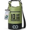 imageLamicall Dry Bag Waterproof Backpack  Zippered Pocket 10L20L Roll Top Waterproof Bag with Water proof Phone Case Floatable Drybag for Swimming Boating Kayaking Camping BeachOlive Green