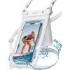 imageLamicall Waterproof Phone Pouch Case  Double Space IPX8 Water Proof Cell Phone Dry Bag with Lanyard Beach Cruise Ship Essentials for iPhone 16 15 14 13 Pro Max Galaxy S25 S24 475quot BlackWhite