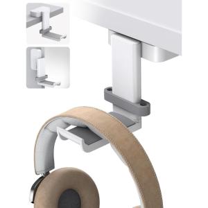 imageLamicall Headphone Stand Headset Hanger  360 Degree Rotation Earphone Hook Holder Mount Table Headphone Stand with Cable Organizer Gaming Headset Clamp for HyperX Razer Sony Sennheiser  BlackWhite