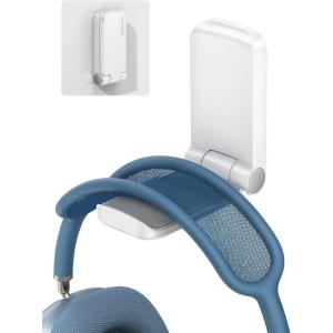 imageLamicall Headphone Stand Sticky Headset Hanger  Adhesive Headphone Holder Hook Mount Headset Stand Holder Clip Under Desk Earphone Clamp for Airpods Max HyperX Sennheiser BlackWhite  One Pack