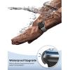 imageLamicall 2 Pack Waterproof Screen Protector Case for Apple Watch  Water proof Apple Watch Face Cover 9H HD Tempered Glass Screen Protector  Full Protective Bumper for iWatchBlack