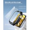 imageLamicall 2 Pack Waterproof Screen Protector Case for Apple Watch  Water proof Apple Watch Face Cover 9H HD Tempered Glass Screen Protector  Full Protective Bumper for iWatchBlack
