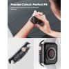 imageLamicall 2 Pack Waterproof Screen Protector Case for Apple Watch  Water proof Apple Watch Face Cover 9H HD Tempered Glass Screen Protector  Full Protective Bumper for iWatchBlack