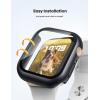 imageLamicall 2 Pack Waterproof Screen Protector Case for Apple Watch  Water proof Apple Watch Face Cover 9H HD Tempered Glass Screen Protector  Full Protective Bumper for iWatchBlack