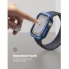 imageLamicall Aluminum Rugged Screen Protector Case Armor Designed for Apple Watch 45mm44mm Bumper Metal Watch Case Protective Armor Cover No Screen Protector Blue 9H Tempered Glass