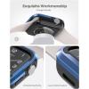 imageLamicall Aluminum Rugged Screen Protector Case Armor Designed for Apple Watch 45mm44mm Bumper Metal Watch Case Protective Armor Cover No Screen Protector Blue 9H Tempered Glass