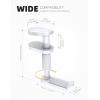 imageLamicall Headphone Stand Headset Hanger  360 Rotating Upgraded Earphones Holder Hook Mount Clamp Under Desk for Airpods Max Sennheiser More Black