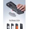 imageLamicall Magnetic Case for iPhone 14 Pro  Magnet Case Compatible for Magsafe AntiSlip Edge MILGrade Airbag Shockproof Translucent Hard Slim Protective Apple iPhone 14 Pro Cover BlackBlack