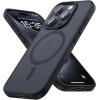imageLamicall Magnetic Case for iPhone 14 Pro  Magnet Case Compatible for Magsafe AntiSlip Edge MILGrade Airbag Shockproof Translucent Hard Slim Protective Apple iPhone 14 Pro Cover BlackBlack
