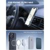 imageLamicall Magnetic Phone Case for MagSafe  18 FT MilGrade Drop Protection Shockproof Case with Air Bumpers Metal Buttons for iPhone 15 Pro Max Black Titanium15 Pro Max 67