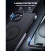 imageLamicall Magnetic Phone Case for MagSafe  18 FT MilGrade Drop Protection Shockproof Case with Air Bumpers Metal Buttons for iPhone 15 Pro Max Black Titanium15 Plus67